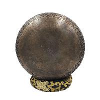 [rare Find], Buddhist Real Antique Hand Beaten [bangladeshi] Jambati Singing Bowl, Carved Design, Beautiful Sound Quality, [antique], [select Accessories]