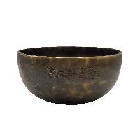 Singing Bowl, Buddhist Hand Beaten, Moon Carved, [select Accessories]