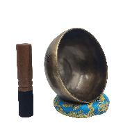 Singing Bowl, Buddhist Hand Beaten, Moon Carved, [select Accessories]