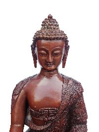 Shakyamuni Buddha, [master Quality], Buddhist Handmade Statue, [chocolate Oxidized], With Deep Buddha Life History Carving, [rare Find]