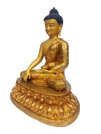 Shakyamuni Buddha, Buddhist Handmade Statue, [face Painted], [gold Plated], Gold Painted Skin