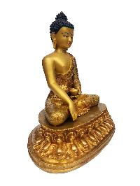 Shakyamuni Buddha, Buddhist Handmade Statue, [face Painted], [gold Plated], Gold Painted Skin
