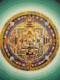Kalachakra Mandala Thangka, Buddhist Traditional Painting, Tibetan Style, [real Gold]
