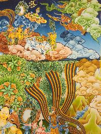 Maya Devi Thangka, [master Quality], Buddhist Traditional Painting, Tibetan Style, [real Gold], Buddha Getting Born