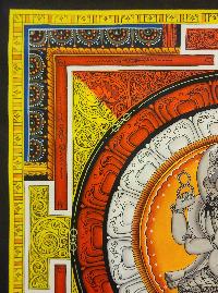 Ganesh Mandala, Buddhist Handmade Paubha Painting, Newari Style