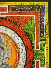 Ganesh Mandala, Buddhist Handmade Paubha Painting, Newari Style