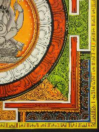 Ganesh Mandala, Buddhist Handmade Paubha Painting, Newari Style