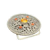 [belt Buckle] Of Silver With [yellow Amber]