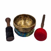 Full Moon Bowl, Buddhist Hand Beaten, Moon Carved, Antique Finishing, [select Accessories]