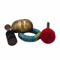 Full Moon Bowl, Buddhist Hand Beaten, Moon Carved, Antique Finishing, [select Accessories]