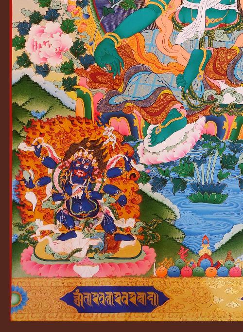 Green Tara Thangka, Tibetan Buddhist Art, Hand Painted, [real Gold]
