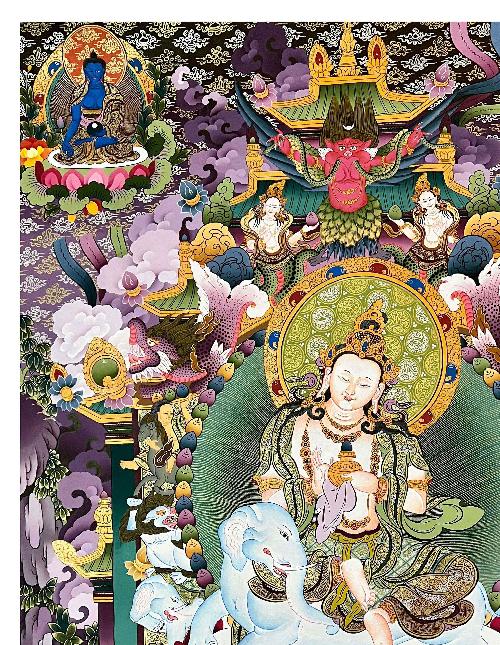 Samantabhadra Thangka, Tibetan Buddhist Art, Hand Painted, [real Gold]