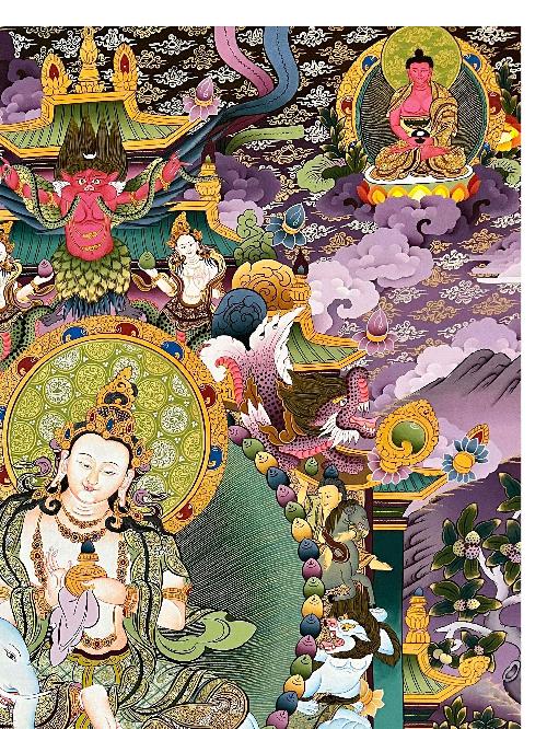 Samantabhadra Thangka, Tibetan Buddhist Art, Hand Painted, [real Gold]