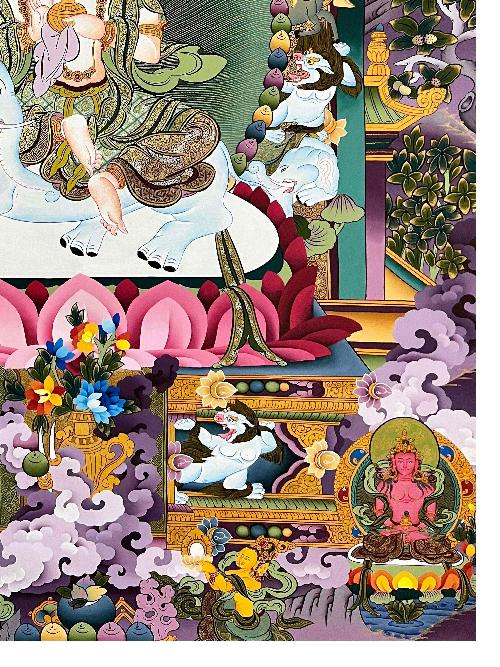 Samantabhadra Thangka, Tibetan Buddhist Art, Hand Painted, [real Gold]