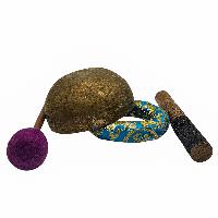 Jambati Singing Bowl, Buddhist Hand Beaten, Antique Finishing, [select Accessories]