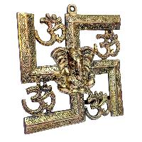 Swastik, Om, [ganesh In Middle] Wall Hanging