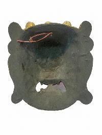 [bhairab], Handmade Wooden Mask, Wall Hanging, [painted], Poplar Wood