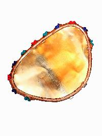 [shakyamuni Buddha], Buddhist Handmade Statue, [face Painted] And [gold Plated], [stone Setting]