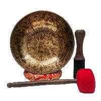 [full Moon Bowl], Buddhist Hand Beaten, Moon Carved, Antique Finishing, [select Accessories]