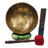 [jhumka Tiger Singing Bowl], Buddhist Hand Beaten, Antique Finishing, [select Accessories]