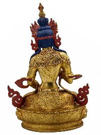[vajrasattva], Buddhist Handmade Statue, [face Painted] And [gold Plated], [high Quality]
