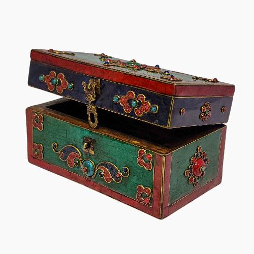 thumb4-Wooden Tibetan Box-33856