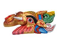 [ganesh], Handmade Wooden Mask, Wall Hanging, Painted, Poplar Wood