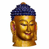 [buddha], Handmade Wooden Mask, Wall Hanging, Painted, Poplar Wood