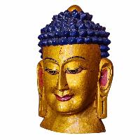 [buddha], Handmade Wooden Mask, Wall Hanging, Painted, Poplar Wood