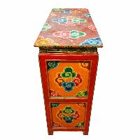 Tibetan Buddhist Cabinet With Buddha, Fourdoors, [painted]