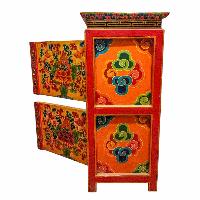 Tibetan Buddhist Cabinet With Buddha, Fourdoors, [painted]