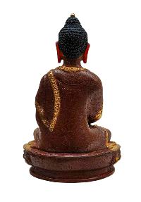 [amitabha Buddha], Buddhist Handmade Statue, [partly Gold Plated], [face Painted]