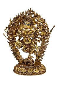 [ganesh], Buddhist Handmade Statue, [full Gold Plated], [face Paint] 