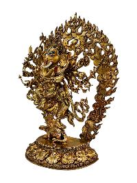 [ganesh], Buddhist Handmade Statue, [full Gold Plated], [face Paint] 