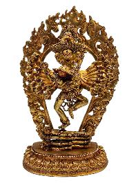 [hevajra], Buddhist Handmade Statue, [full Gold Plated], [face Paint] 
