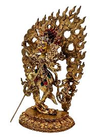 [vajravarahi], Buddhist Handmade Statue, [full Gold Plated], [face Paint] 