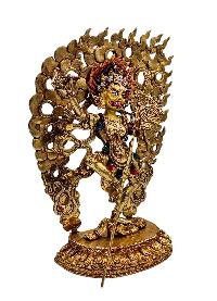 [vajravarahi], Buddhist Handmade Statue, [full Gold Plated], [face Paint] 