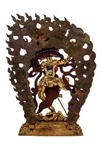 [vajravarahi], Buddhist Handmade Statue, [full Gold Plated], [face Paint] 