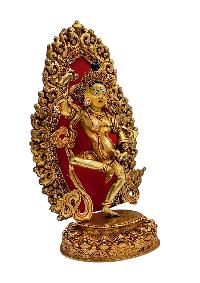 [machig Labdron], Buddhist Handmade Statue, [full Gold Plated], [face Paint] 