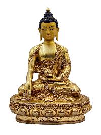 [shakyamuni Buddha], Buddhist Handmade Statue, [full Gold Plated], [face Paint] 