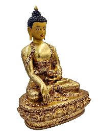 [shakyamuni Buddha], Buddhist Handmade Statue, [full Gold Plated], [face Paint] 