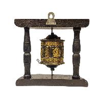 Buddhist Handmade Wall Prayer Wheel With Mantra Inside, [buddha], Wall Mountable