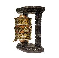 Buddhist Handmade Wall Prayer Wheel With Mantra Inside, [ashtamangala], Wall Mountable
