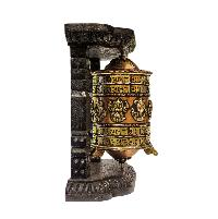 Buddhist Handmade Wall Prayer Wheel With Mantra Inside, [ashtamangala], Wall Mountable