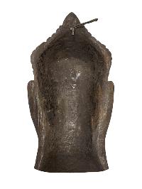[buddha Head],buddhist  Handmade Wooden Statue, Wall Hanging, [thangka Color Finishing], Poplar Wood