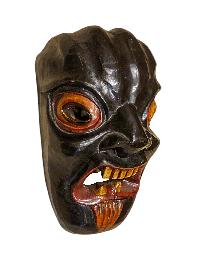 [tribal Mask], Handmade Wooden Mask, Wall Hanging, [thangka Color Finishing], Poplar Wood