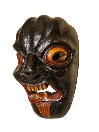 [tribal Mask], Handmade Wooden Mask, Wall Hanging, [thangka Color Finishing], Poplar Wood