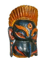 [garuda], Handmade Wooden Mask, Wall Hanging, [thangka Color Finishing], Poplar Wood