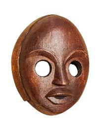 [tribal Mask], Handmade Wooden Mask, Wall Hanging, [thangka Color Finishing], Poplar Wood