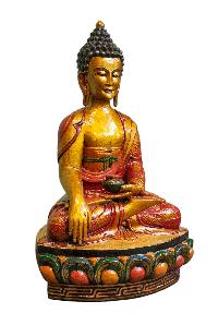 [shakyamuni Buddha], Buddhist Handmade Wooden Statue, Wall Hanging, [thangka Color Finishing], Poplar Wood
